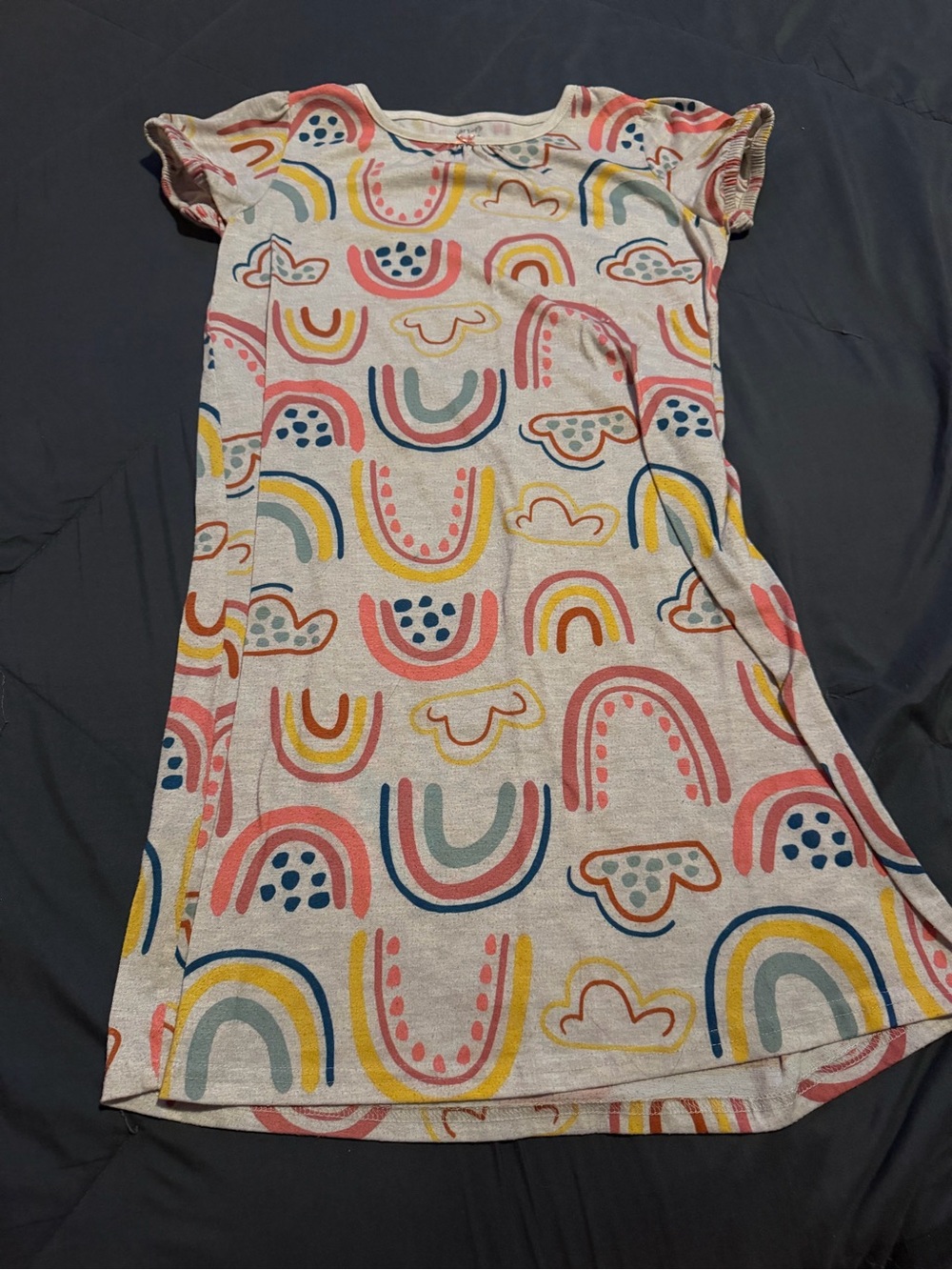Carter's Multicolor Rainbow Print Short-Sleeve Nightgown